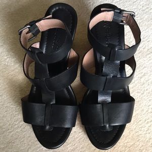 Madewell Black Wood Heeled Sandal.